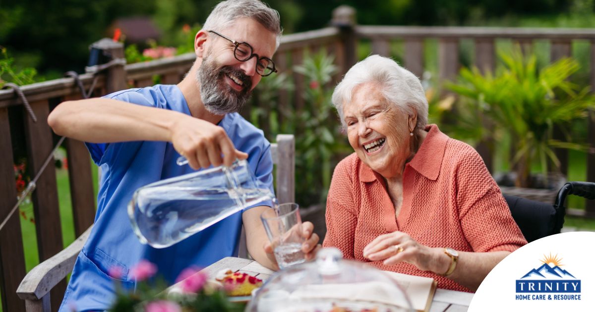A caregiver provides Home Care for Seniors in the summer months.